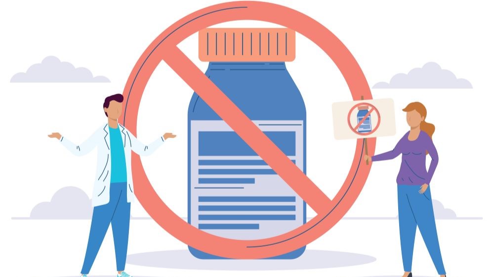 doctor and vaccine sceptic disagreeing
